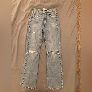 Zara Straight Ripped Jeans